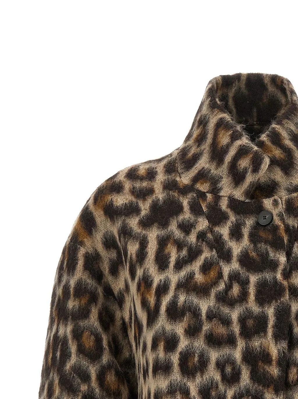 Alberto Biani Animalier Oversized Caban Coat