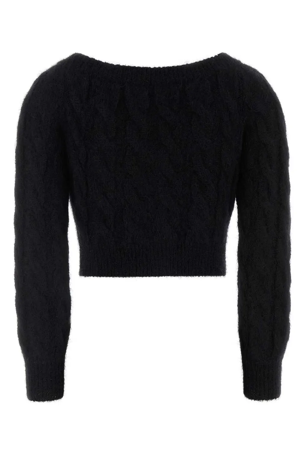 Alessandra Rich Sequin Cable-Knit Knitted Top