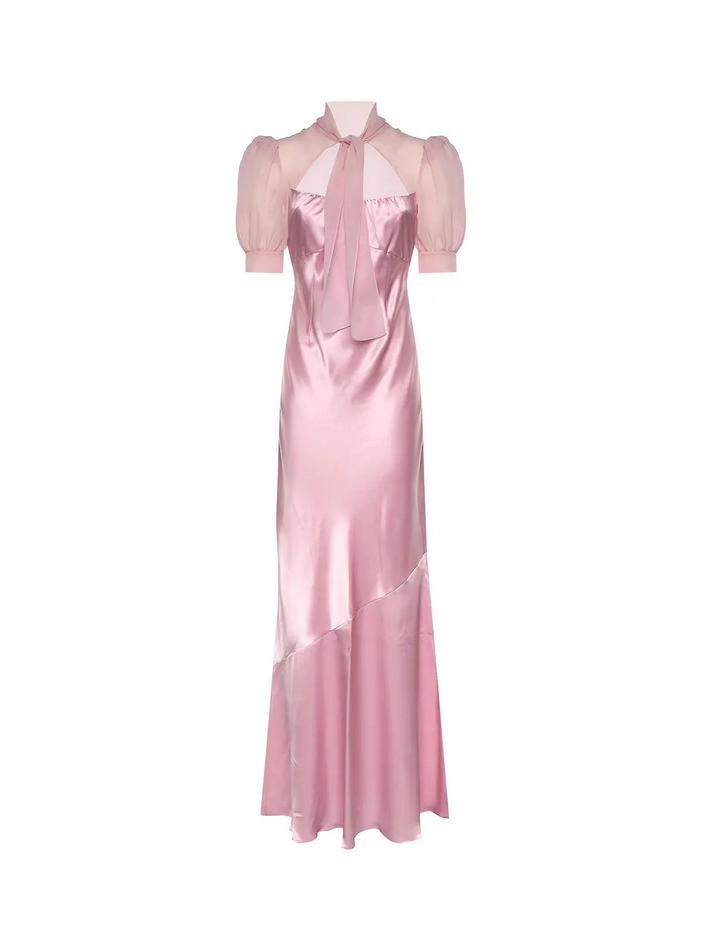 Alessandra Rich Self Tie Collar Midi Dress