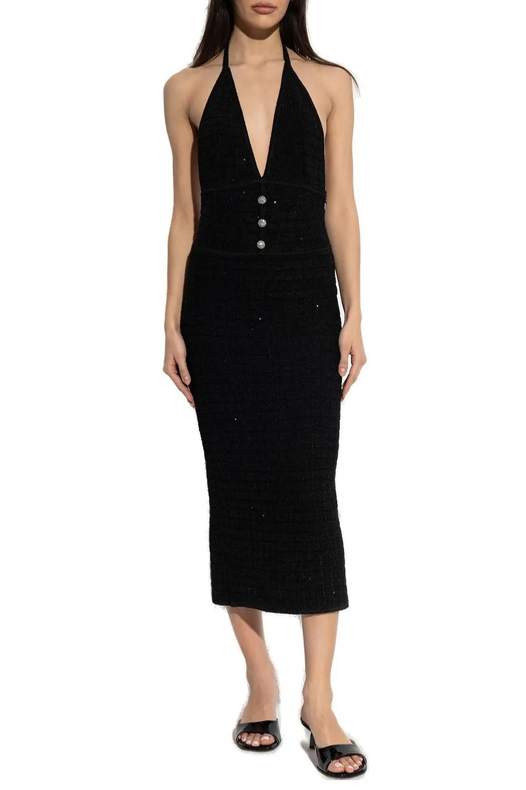 Alessandra Rich Sequin Knit Midi Dress