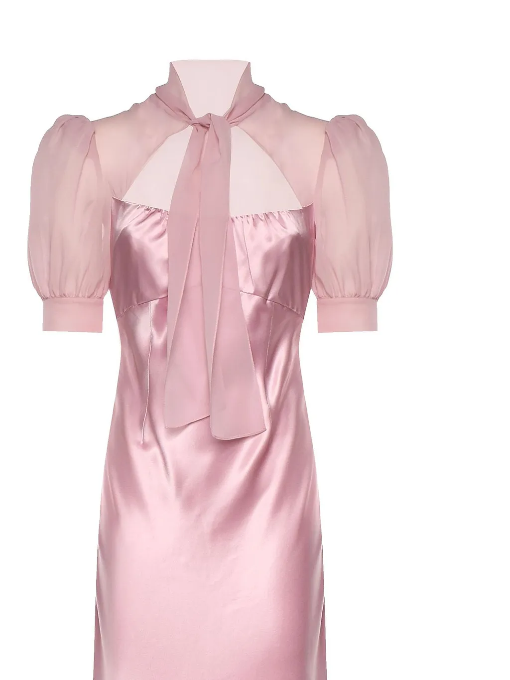 Alessandra Rich Self Tie Collar Midi Dress