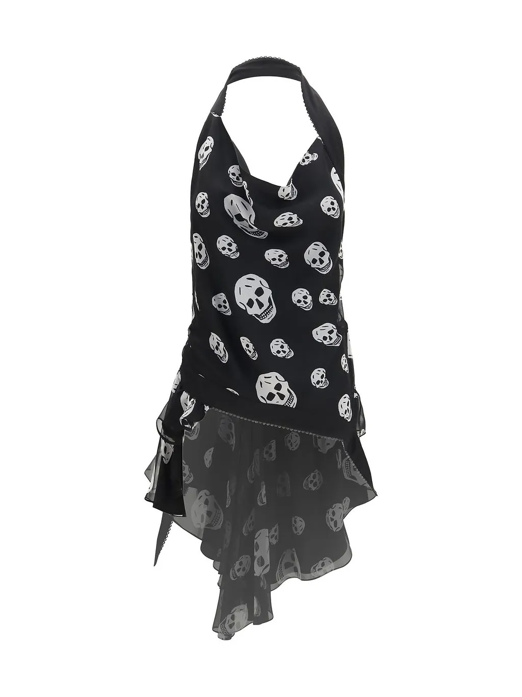 Alexander Mcqueen Skull Print Asymmetric Top