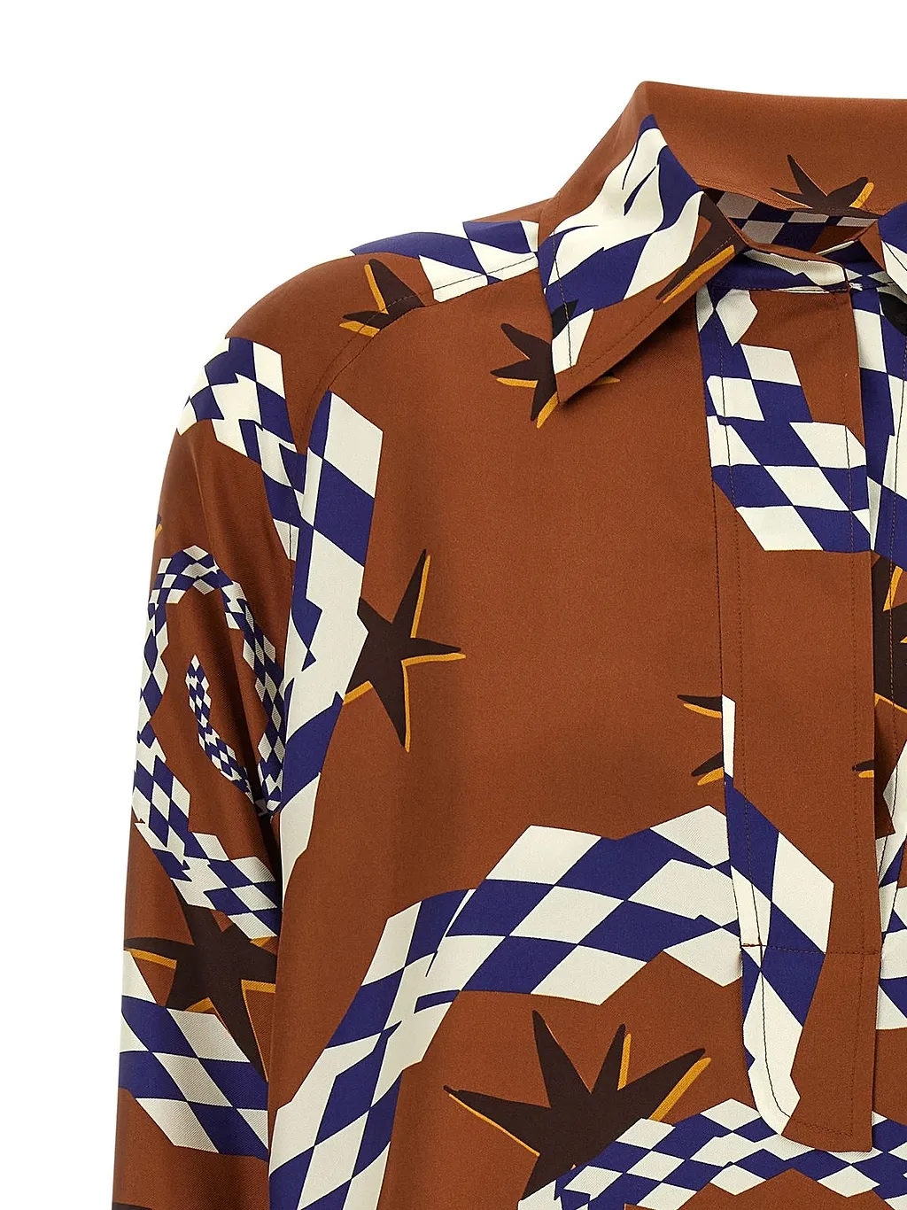 Alberto Biani Patterned Long-Sleeved Blouse