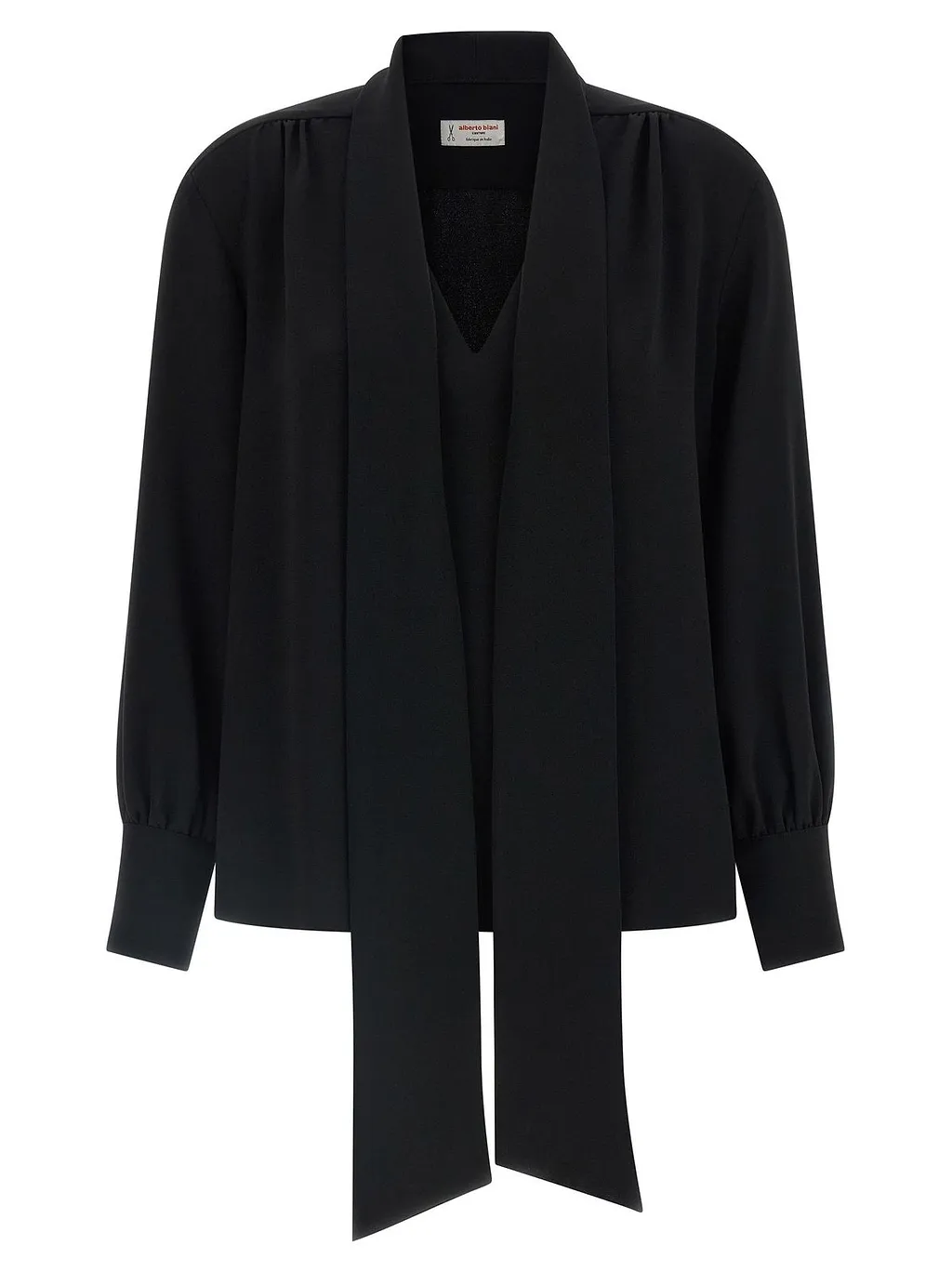Alberto Biani Lavalliere Neck V-Neck Top