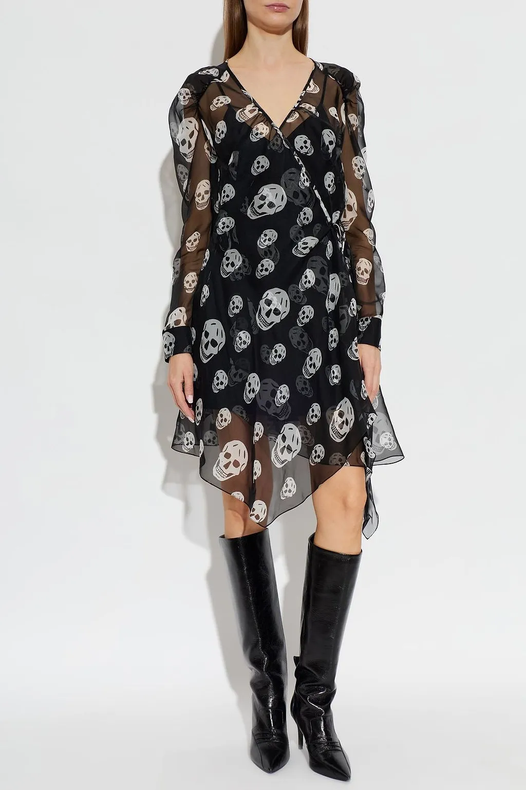 Alexander Mcqueen Skull Print Wrap Dress