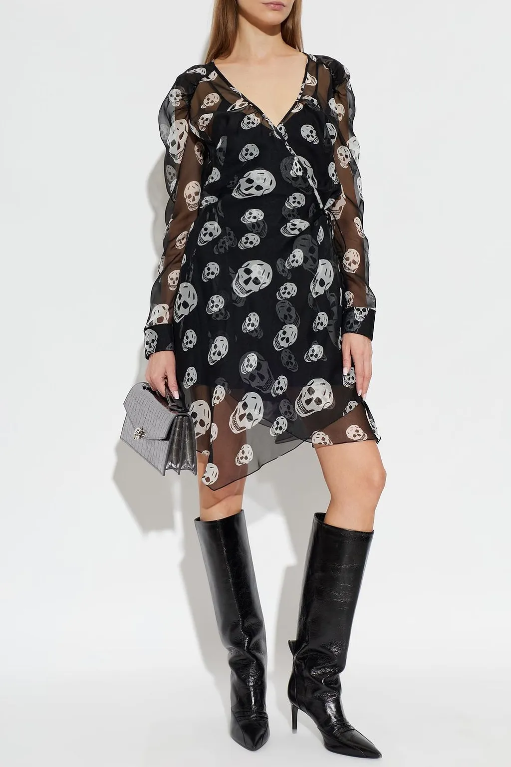 Alexander Mcqueen Skull Print Wrap Dress