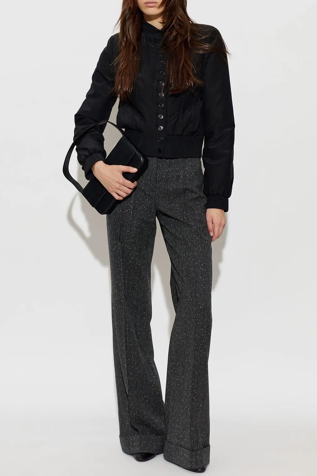 Alexander Mcqueen Speckled Pintuck Pants