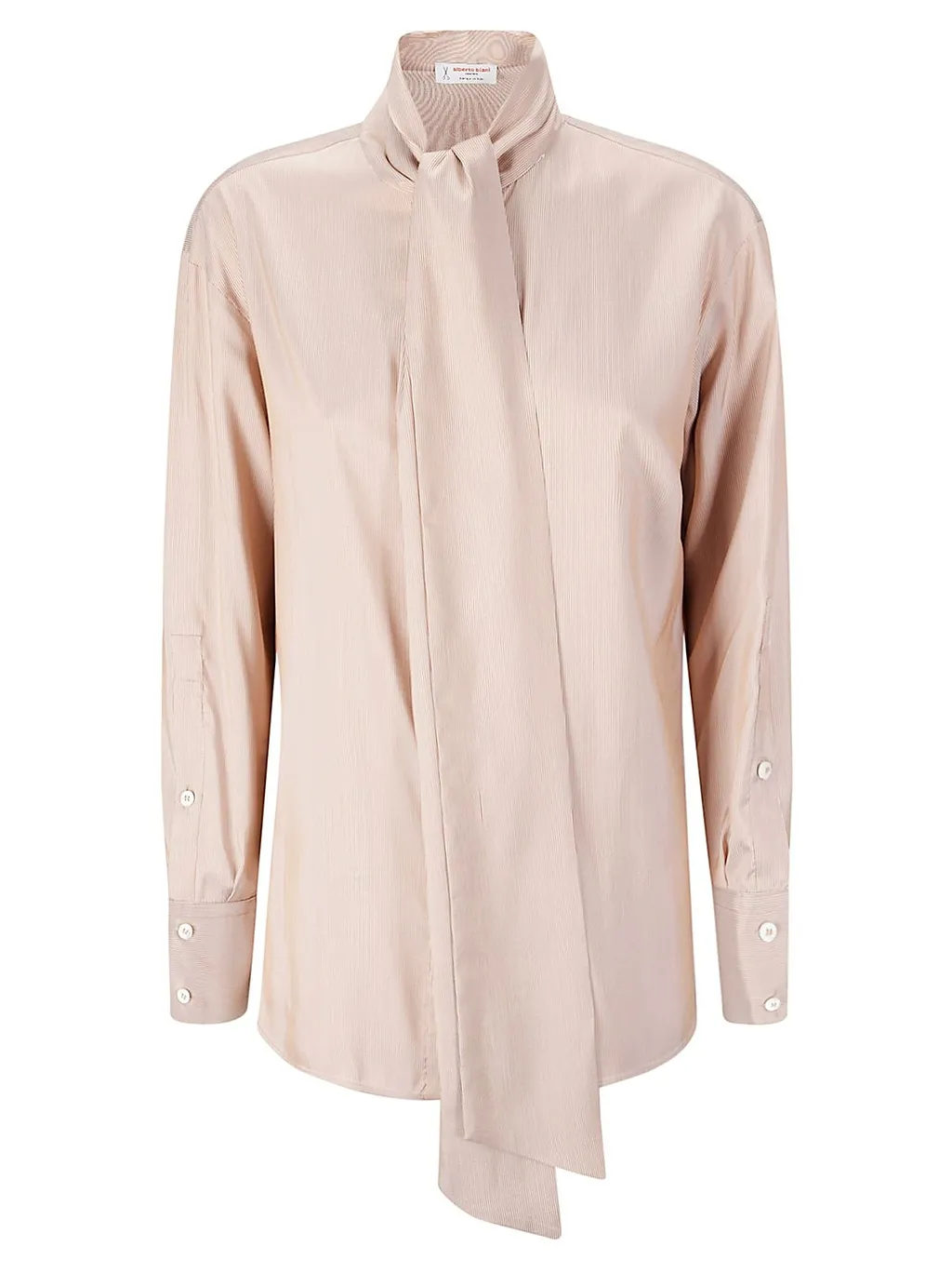 Alberto Biani Tie-Neck Striped Shirt