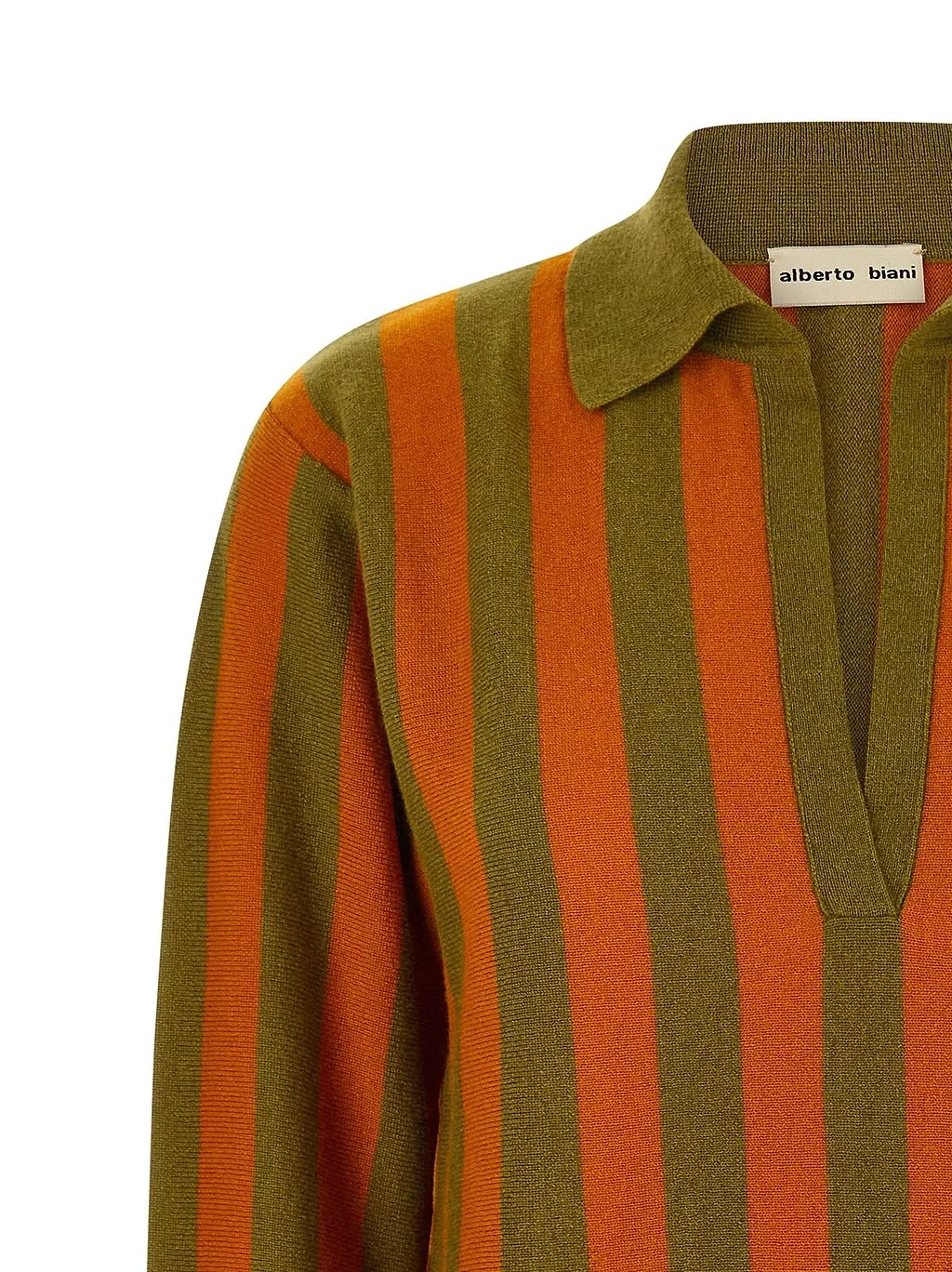 Alberto Biani Striped Knit Polo Sweater