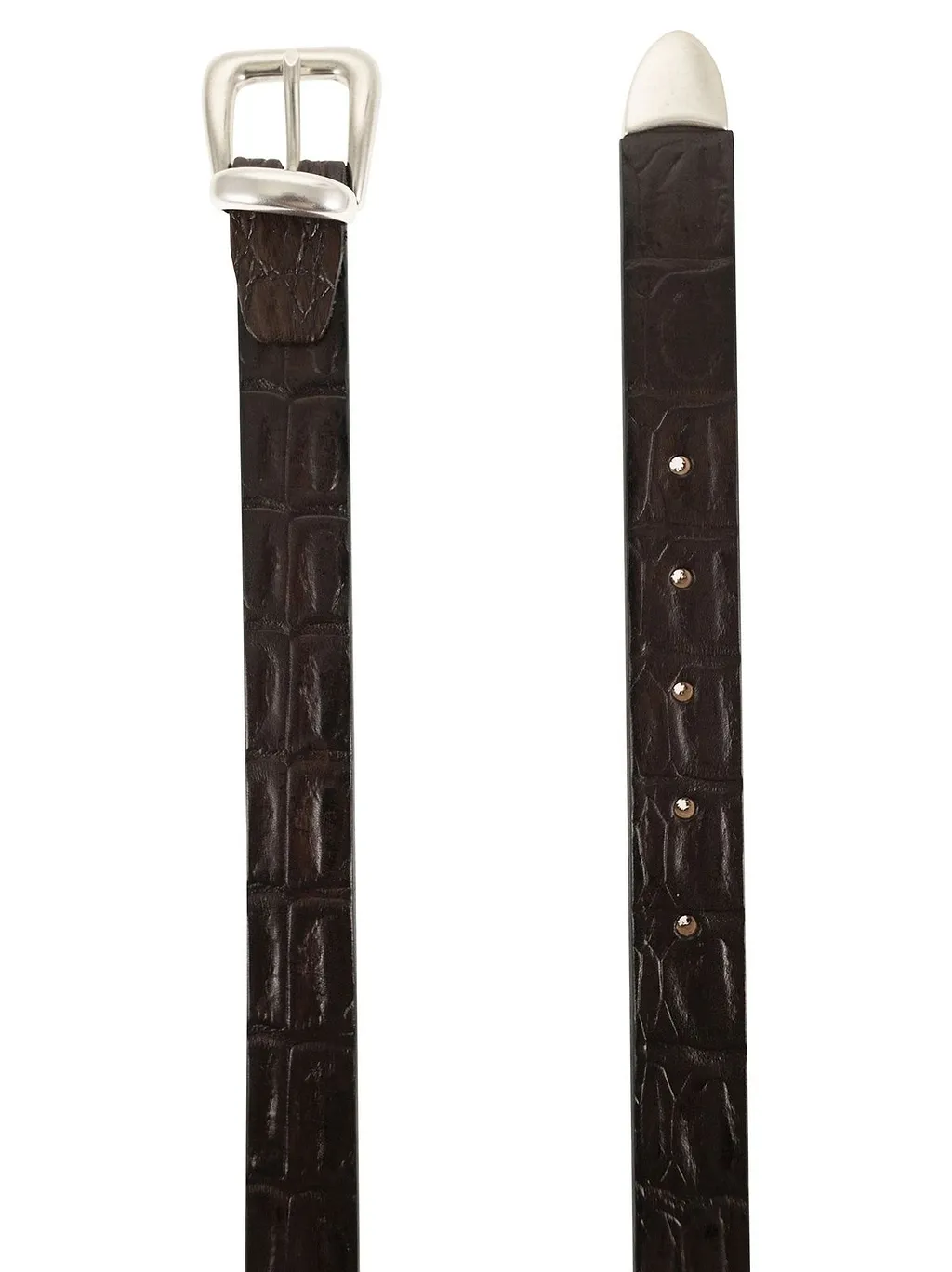 Alberto Luti Embossed Metal-Tip Belt