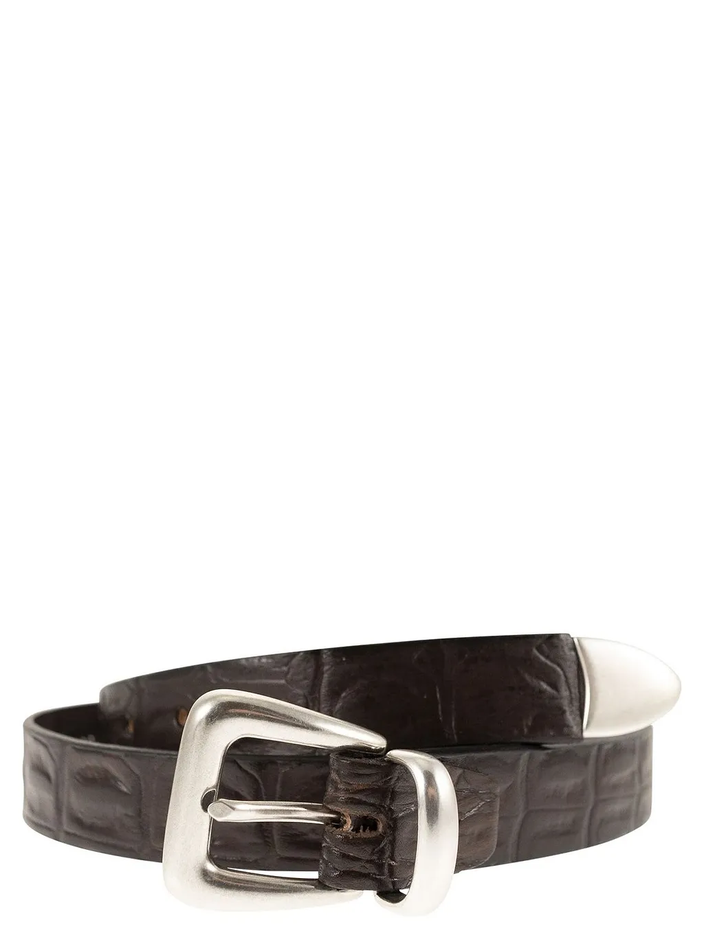 Alberto Luti Embossed Metal-Tip Belt