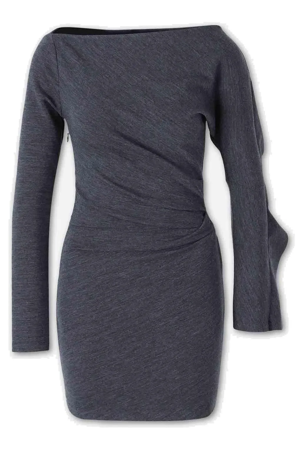 Alexander Wang Asymmetric Drape Ls Mini Dress