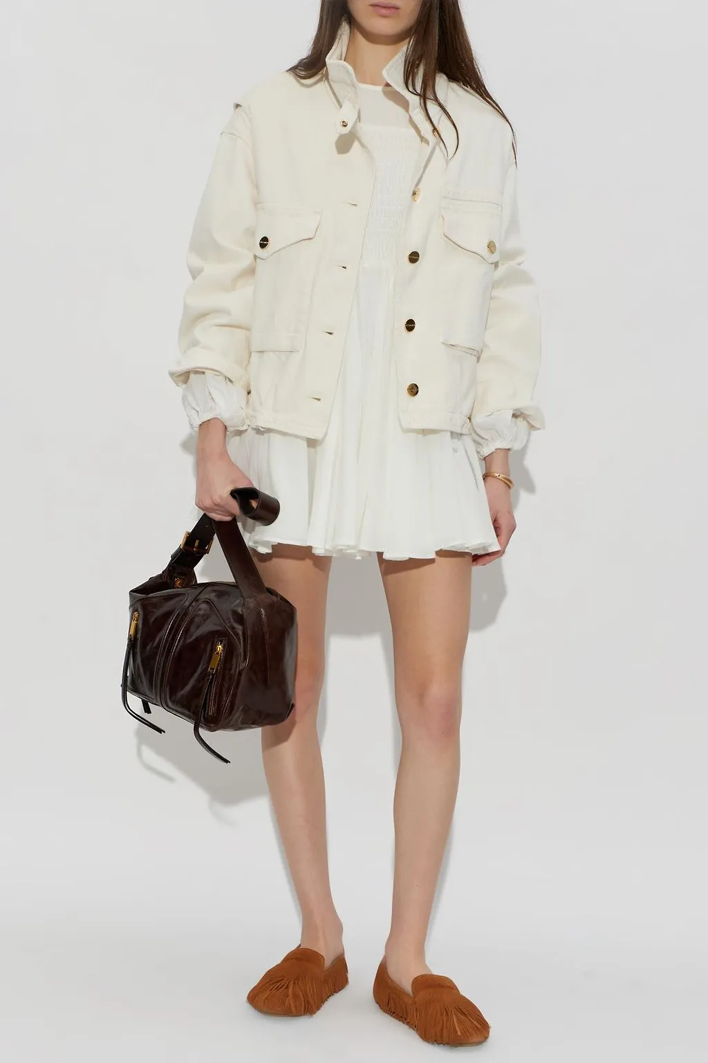 Allsaints Chia Smocked Mini Dress