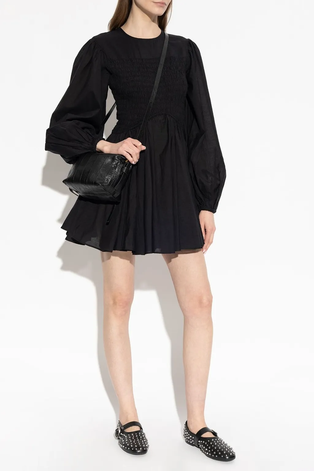 Allsaints Chia Smocked Mini Dress