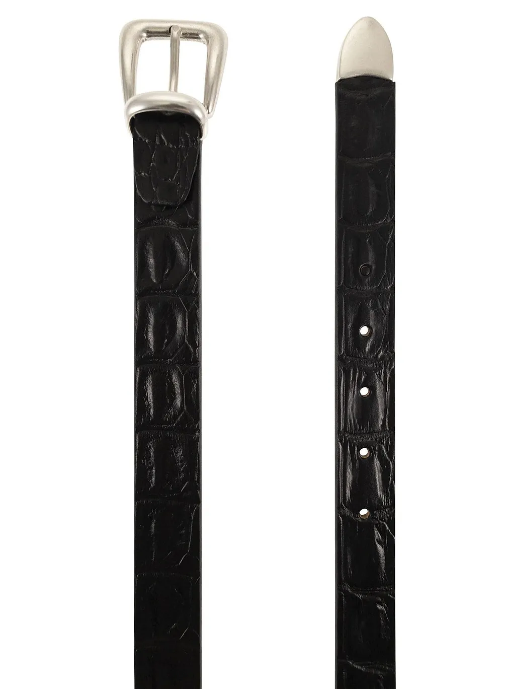 Alberto Luti Embossed Metal-Tip Belt
