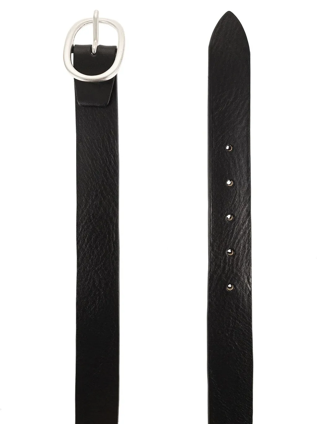 Alberto Luti Oval Buckle Leather Belt
