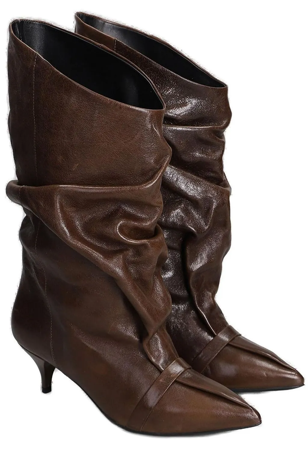 Alchimia Slouchy Pointed-Toe Kitten Heeled Boots