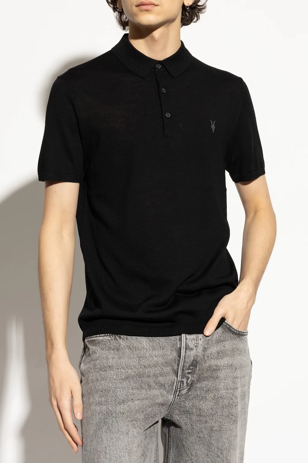 Allsaints Classic Embroidered Polo Shirt