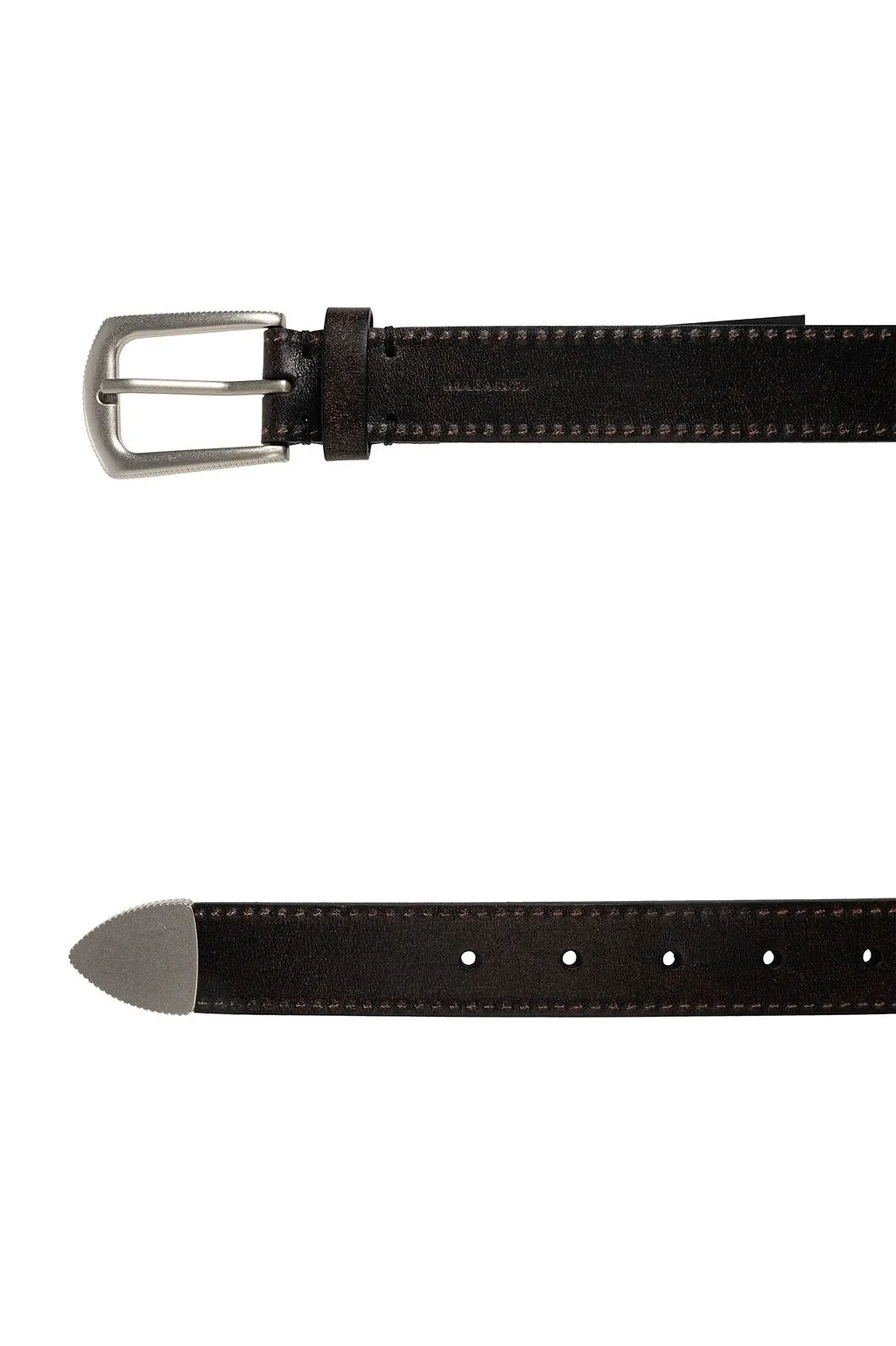 Allsaints Contrast Stitch Leather Belt