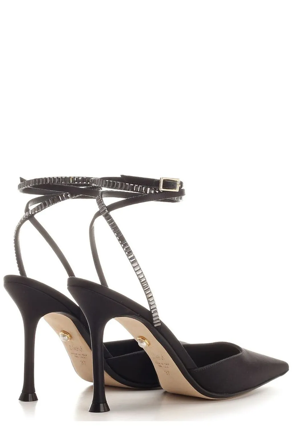Alevi Milano Crystal Strap Satin Pumps