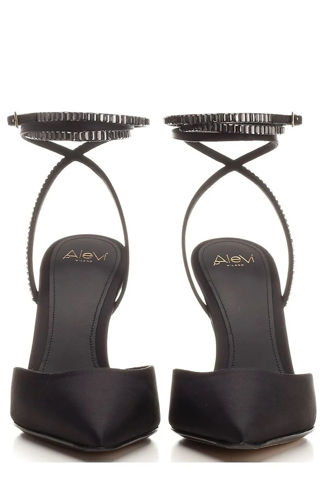 Alevi Milano Crystal Strap Satin Pumps