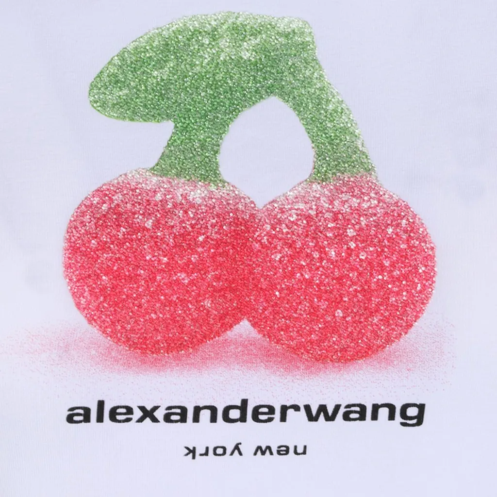 Alexander Wang Glitter Cherry Logo T-Shirt