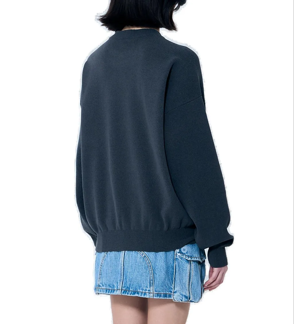 Alexander Wang Logo Embossed Ribbed-Knit Jumper