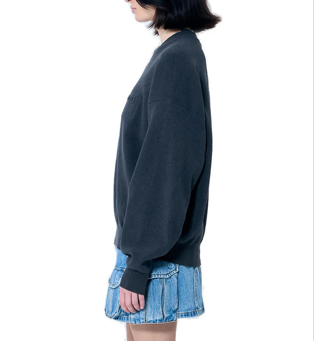 Alexander Wang Logo Embossed Ribbed-Knit Jumper