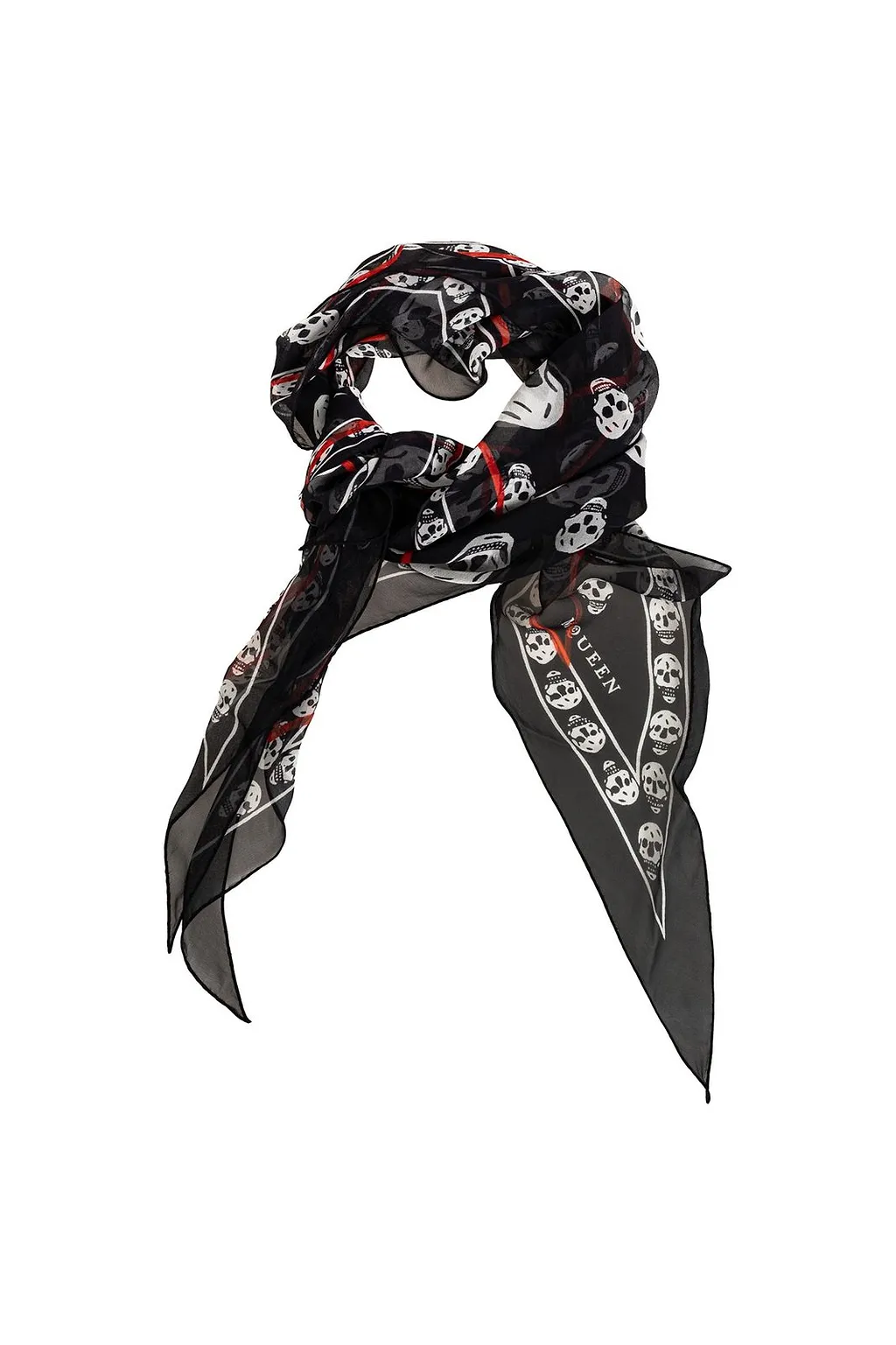 Alexander Mcqueen Asymmetrical Skull Scarf