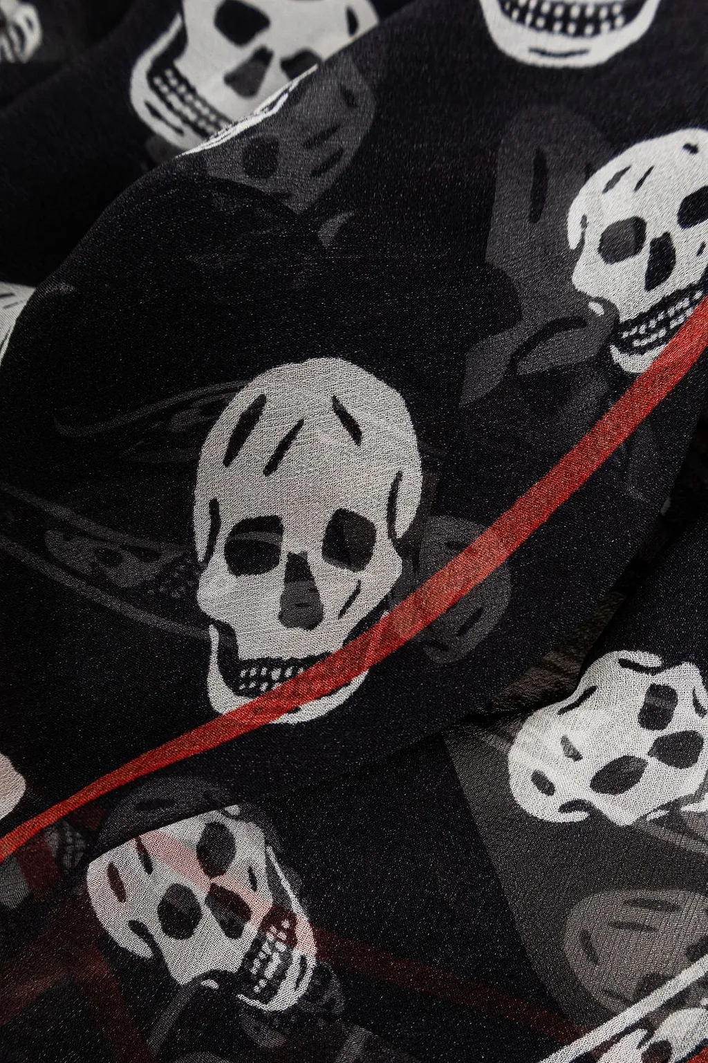 Alexander Mcqueen Asymmetrical Skull Scarf