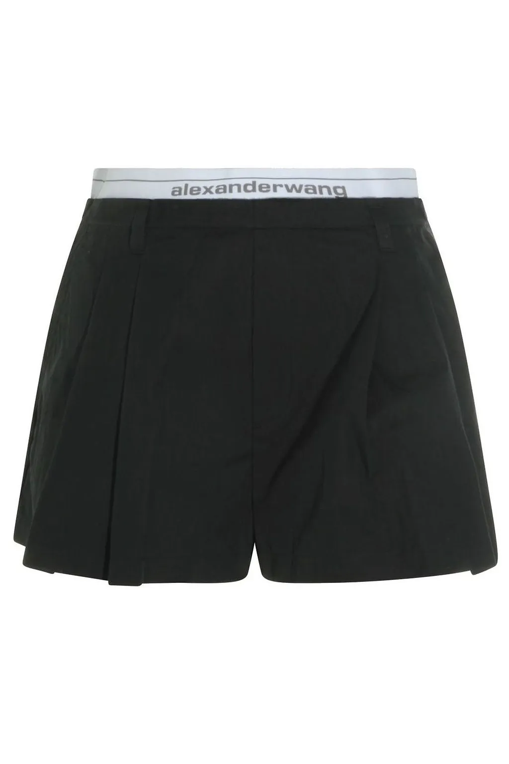Alexander Wang Logo Waistband Pleated Shorts