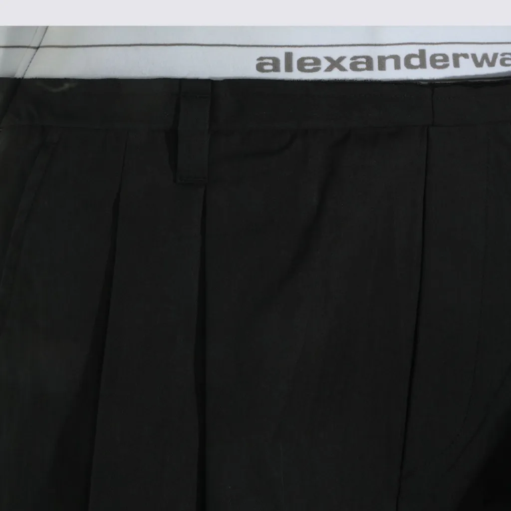 Alexander Wang Logo Waistband Pleated Shorts
