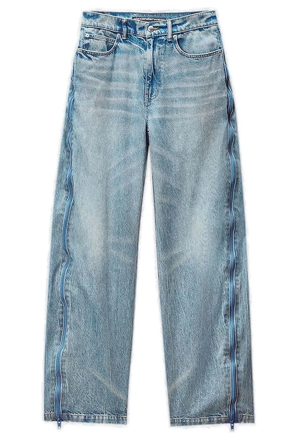 Alexander Wang Low-Rise Mesh Zipper Jeans