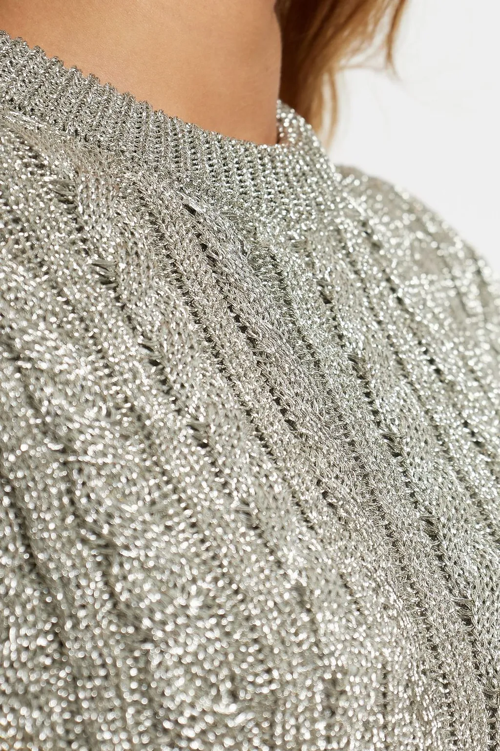 Alexander Mcqueen Cable Knit Lurex Sweater