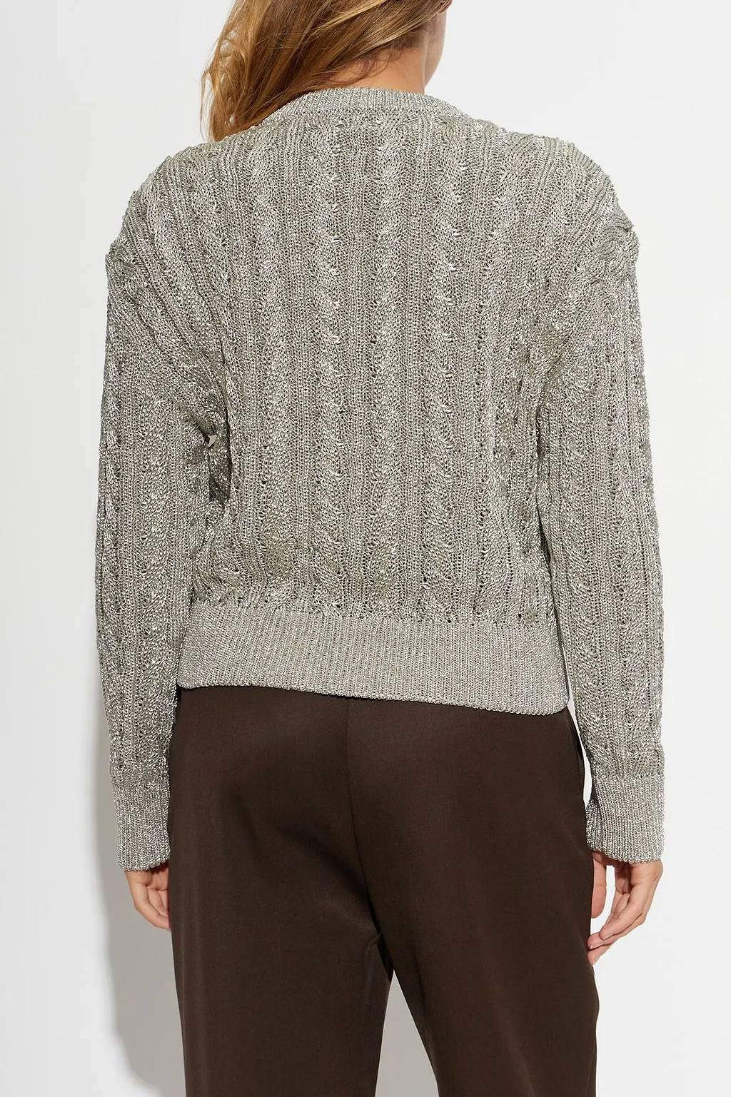 Alexander Mcqueen Cable Knit Lurex Sweater