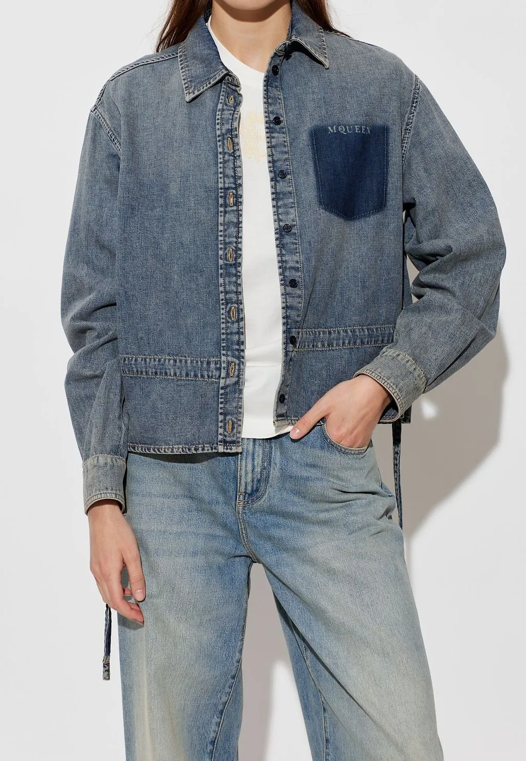 Alexander Mcqueen Chambray Shirt Jacket