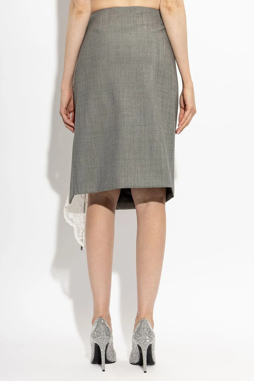 Alexander Mcqueen Corset Lacing Panel Pencil Skirt