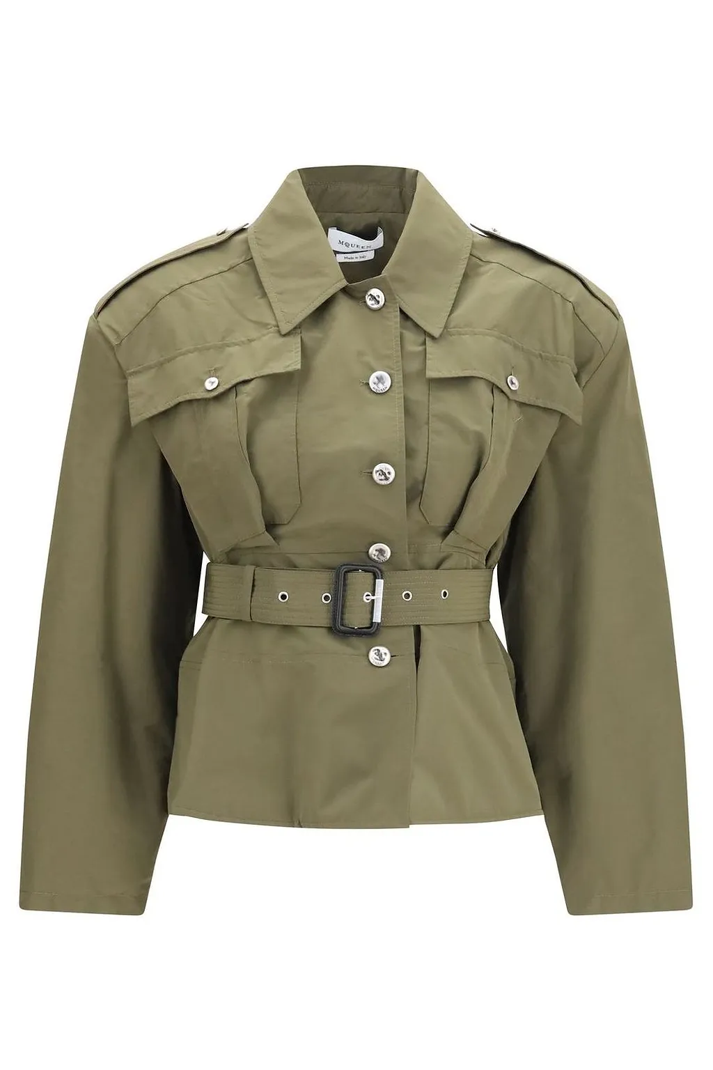 Alexander Mcqueen Cropped Belted Jacket