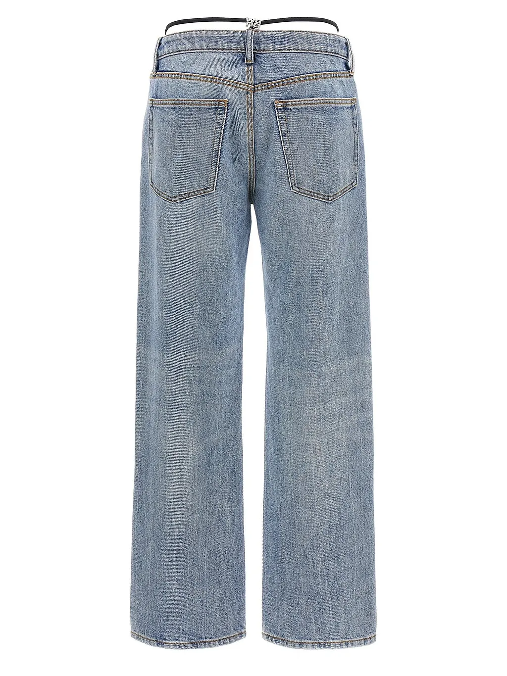 Alexander Wang Pre-Styled Logo Thong Mid Rise Jeans
