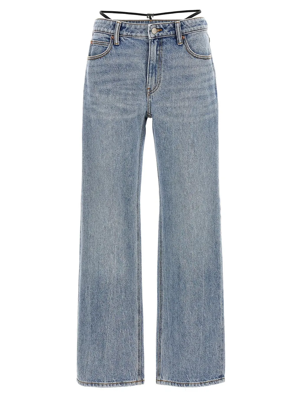 Alexander Wang Pre-Styled Logo Thong Mid Rise Jeans