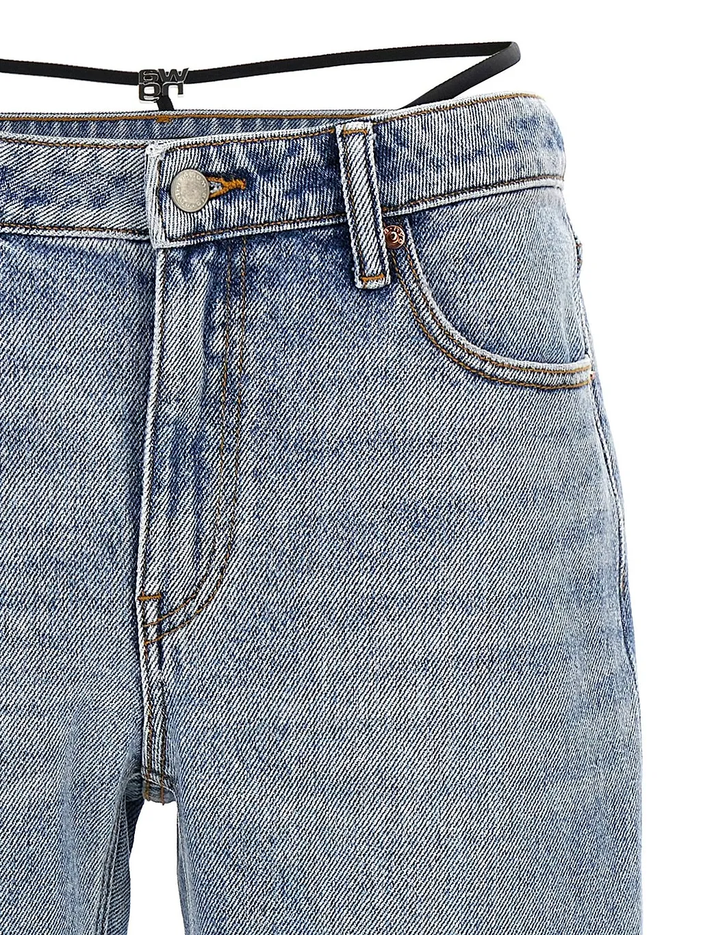 Alexander Wang Pre-Styled Logo Thong Mid Rise Jeans