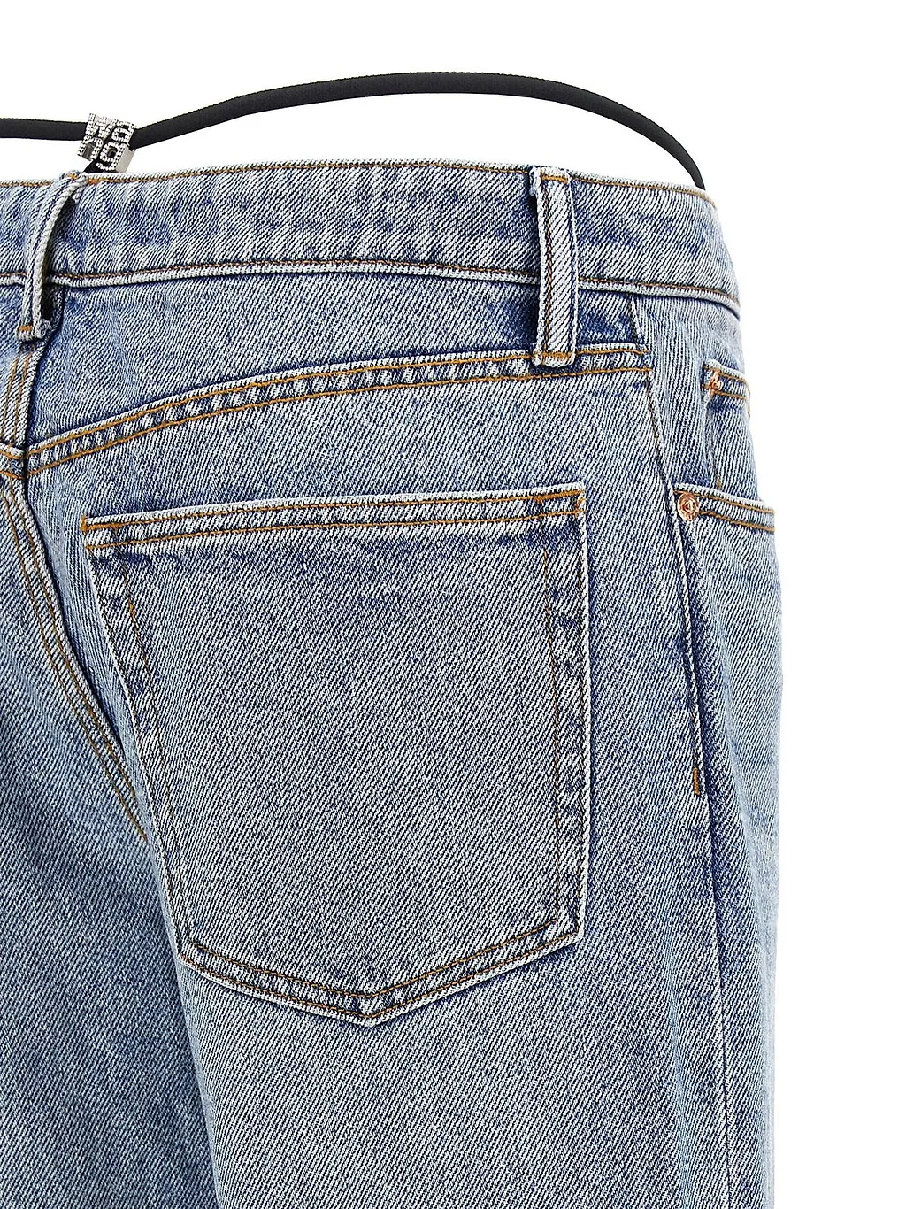 Alexander Wang Pre-Styled Logo Thong Mid Rise Jeans