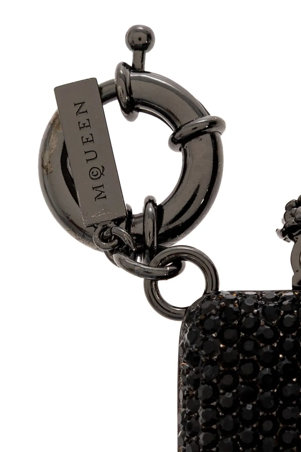 Alexander Mcqueen Crystal Knuckle Box Bag Charm