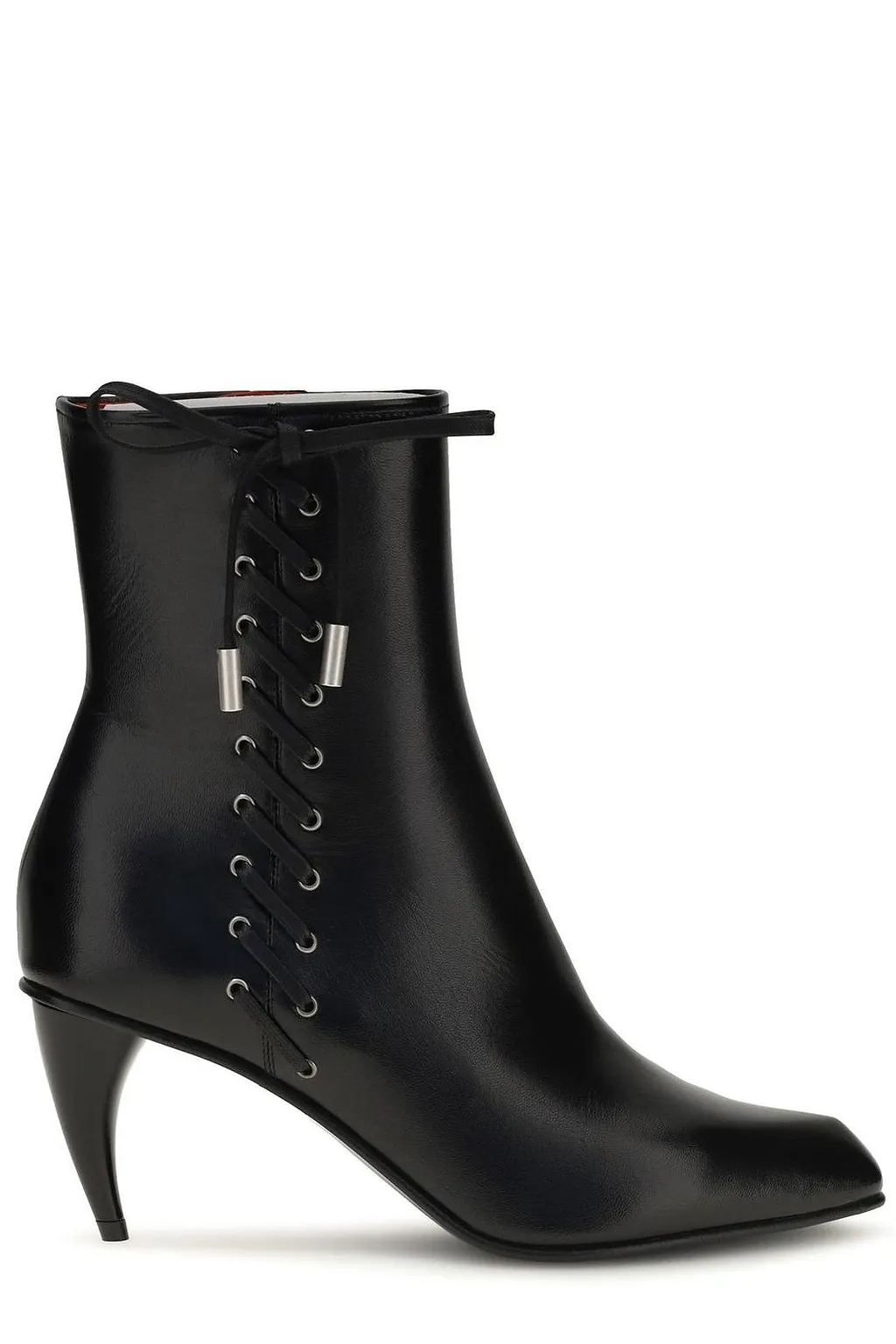 Alexander Mcqueen Curved Heel Lace-Up Ankle Boots