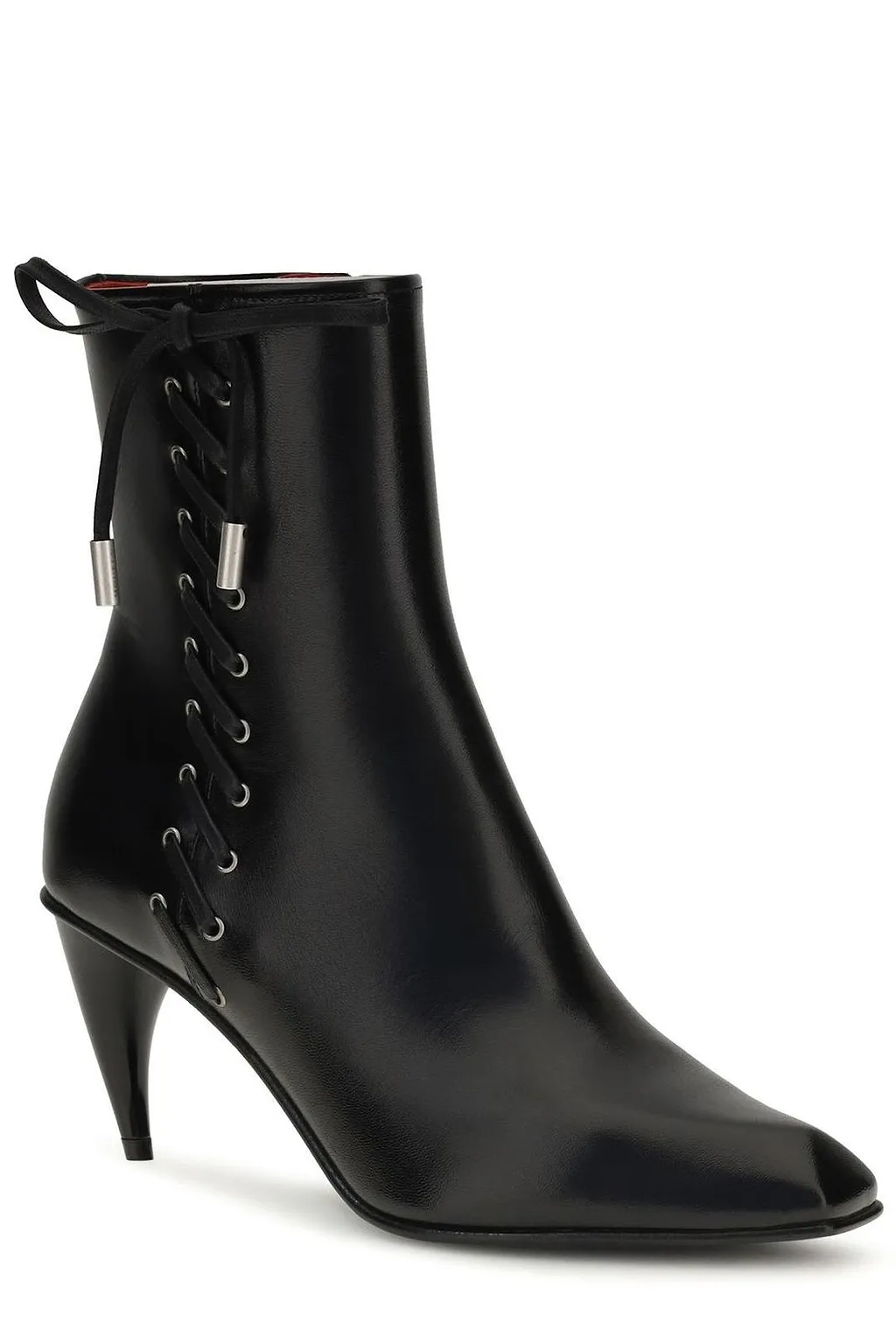 Alexander Mcqueen Curved Heel Lace-Up Ankle Boots