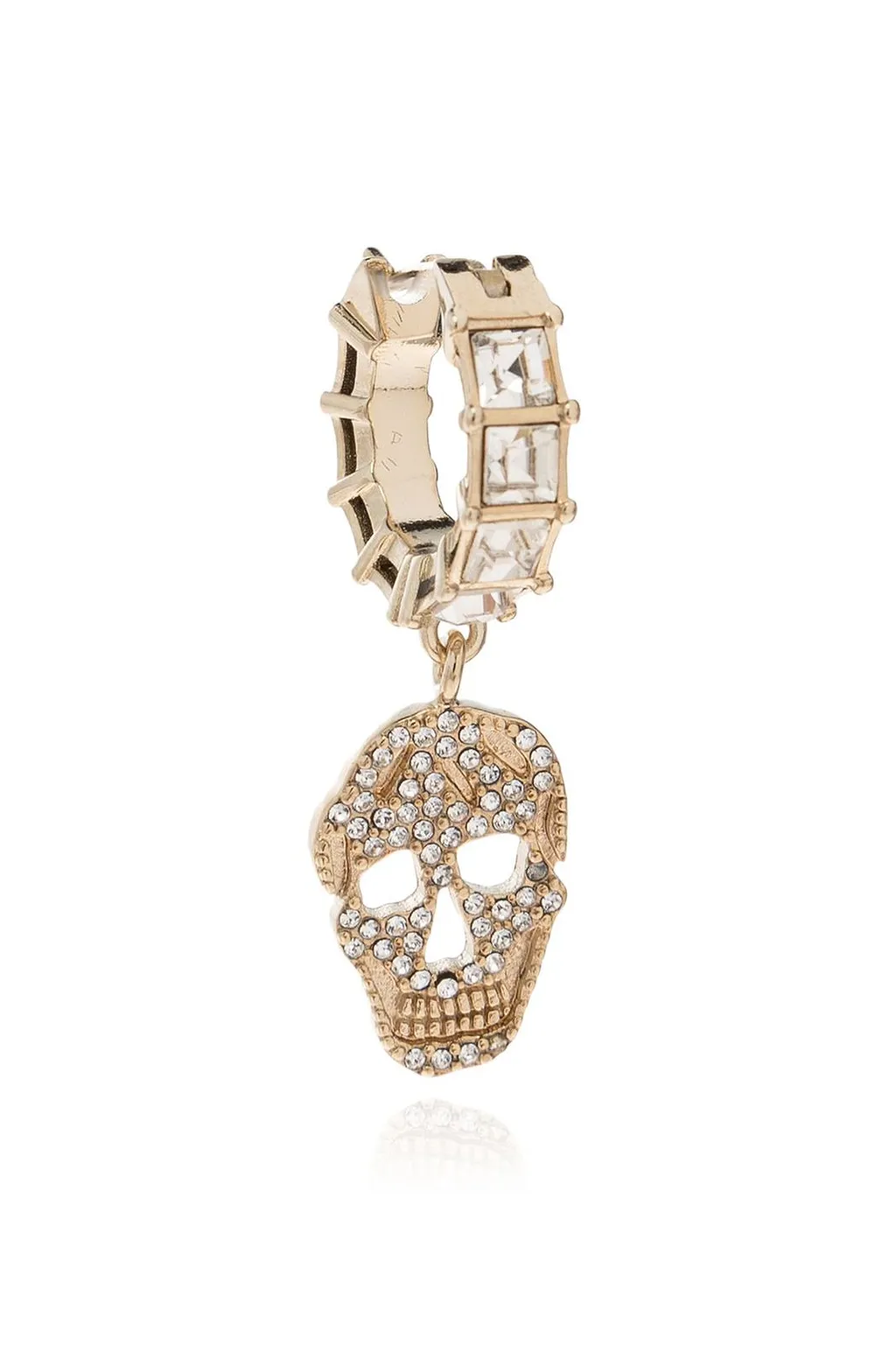 Alexander Mcqueen Crystal Skull Hoop Earrings