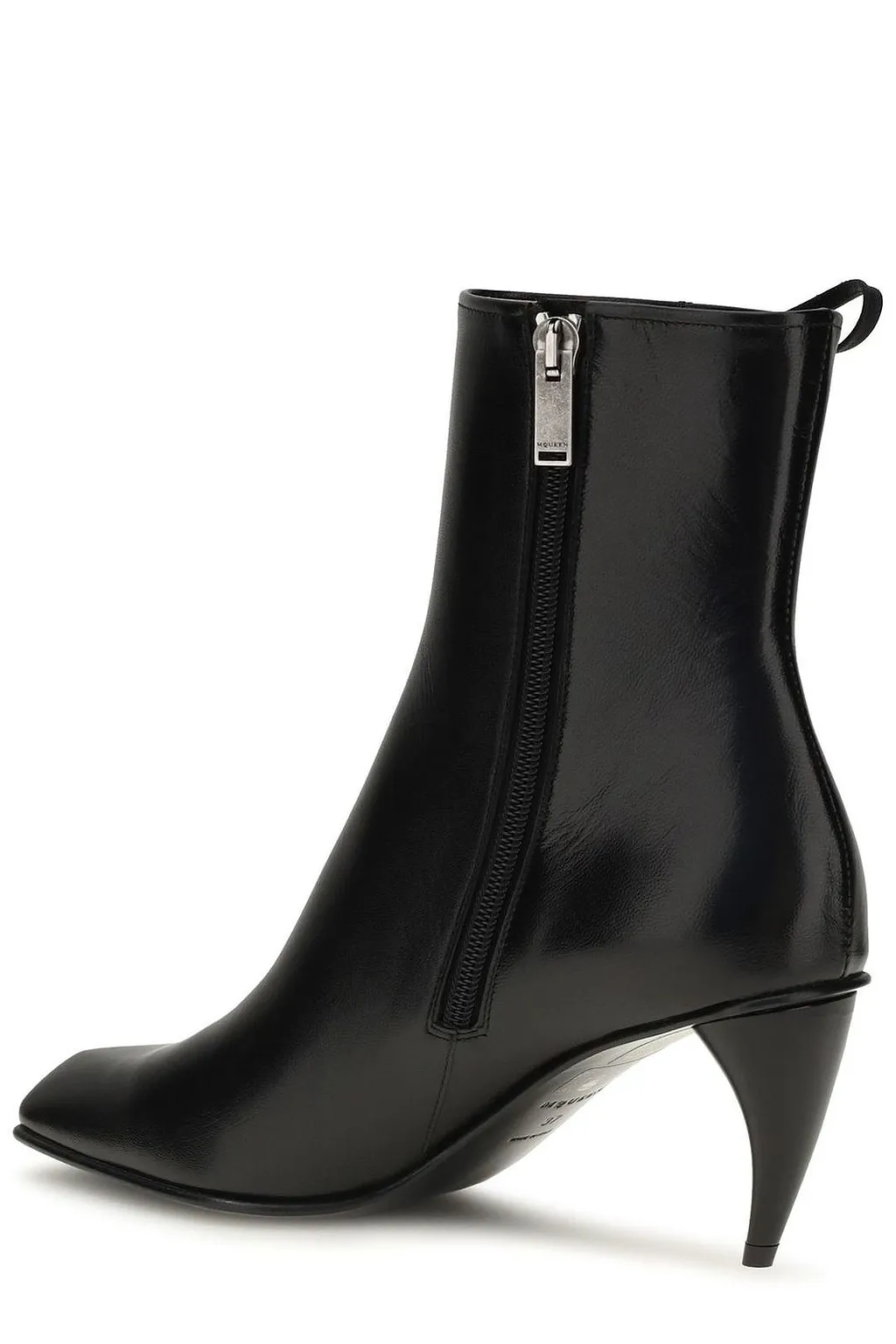 Alexander Mcqueen Curved Heel Lace-Up Ankle Boots