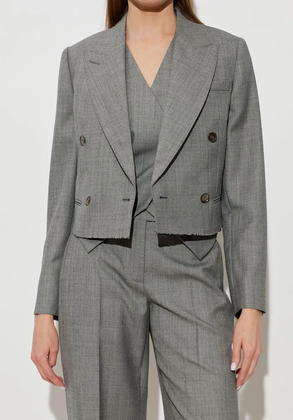 Alexander Mcqueen Double-Breasted Cropped Blazer
