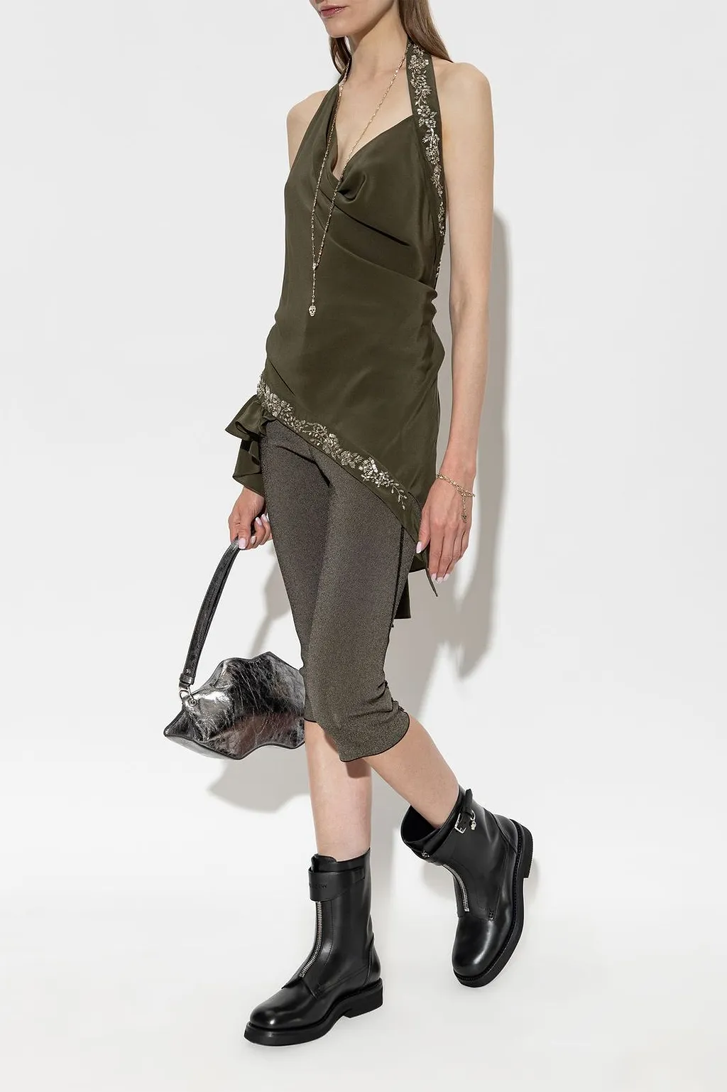 Alexander Mcqueen Embellished Asymmetric Top