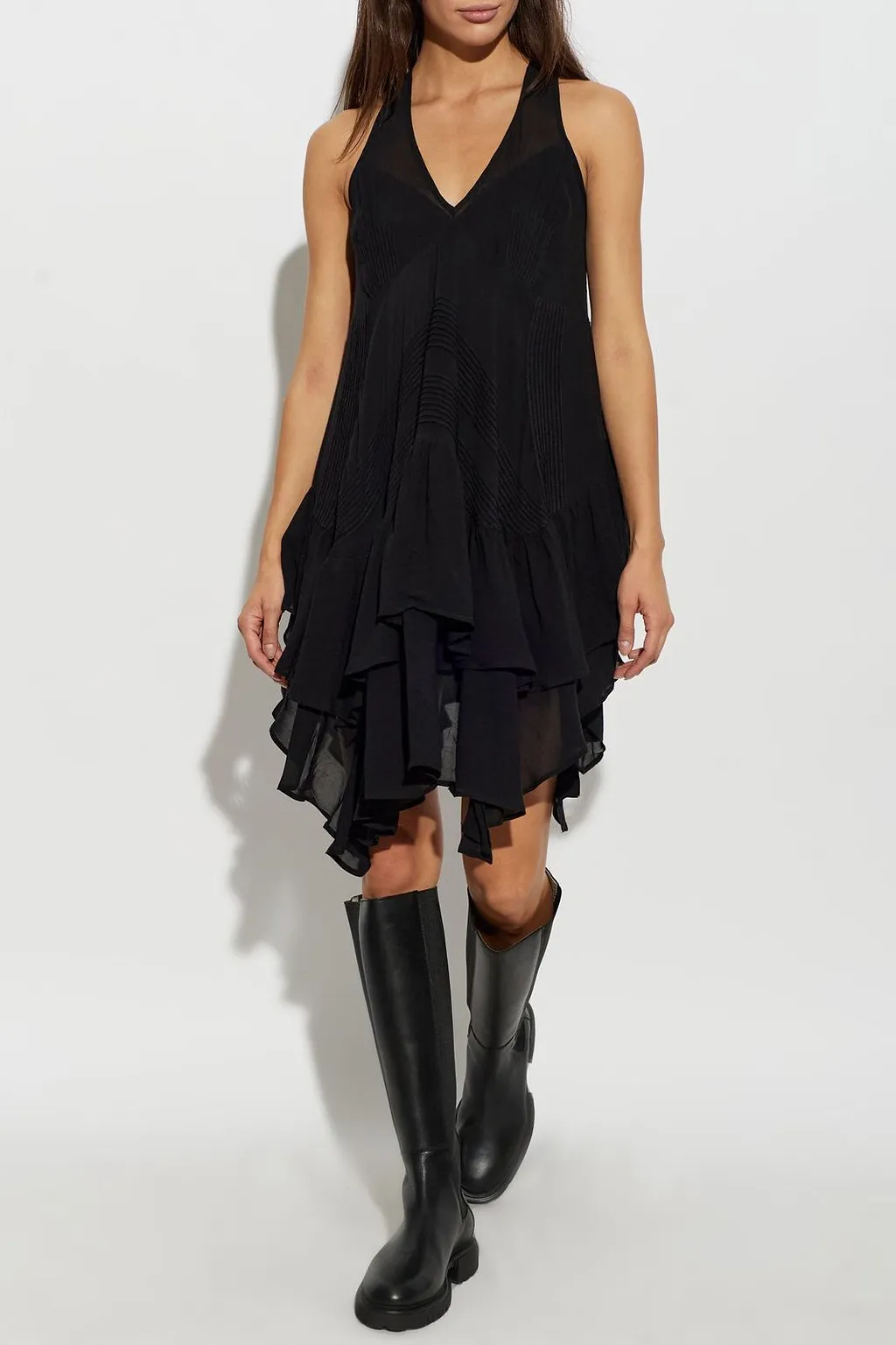 Allsaints Gretel Ruffled Draped Dress